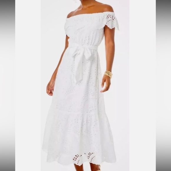 Lilly Pulitzer Dresses & Skirts - Lilly Pulitzer Geri off the shoulder mididress
